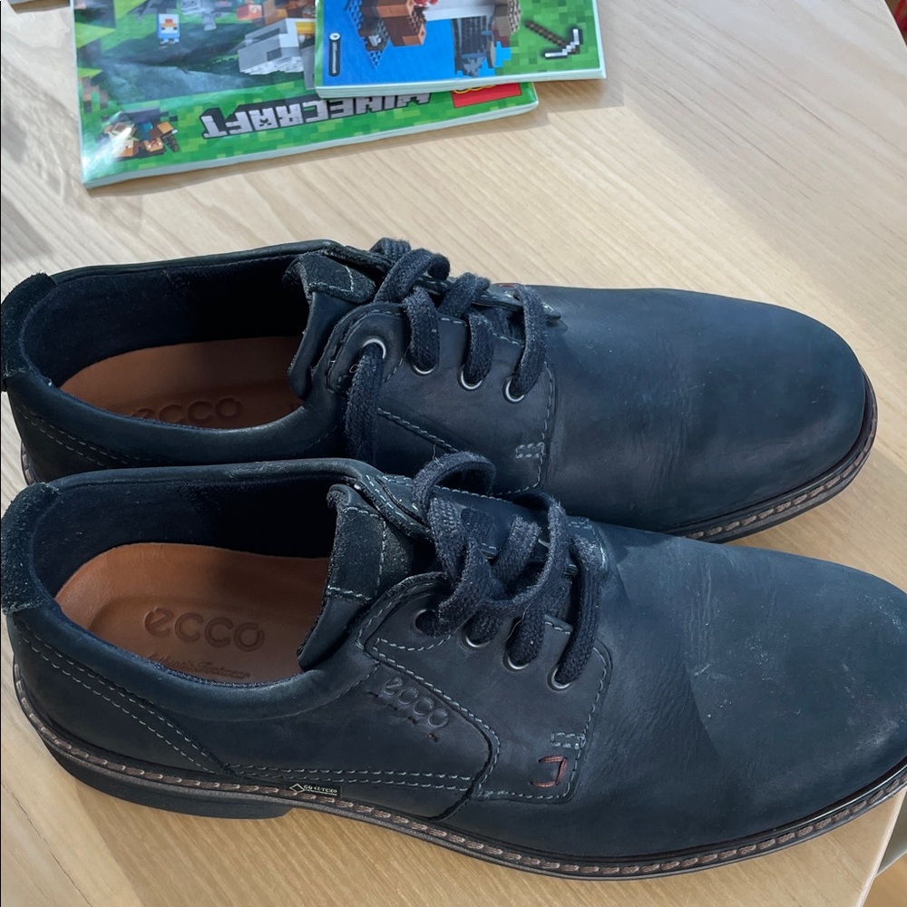 ECCO Men's Black Leather Derby Lace-Up Shoes oxfords